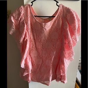 Kori Lace Ruffle Sleeve Top